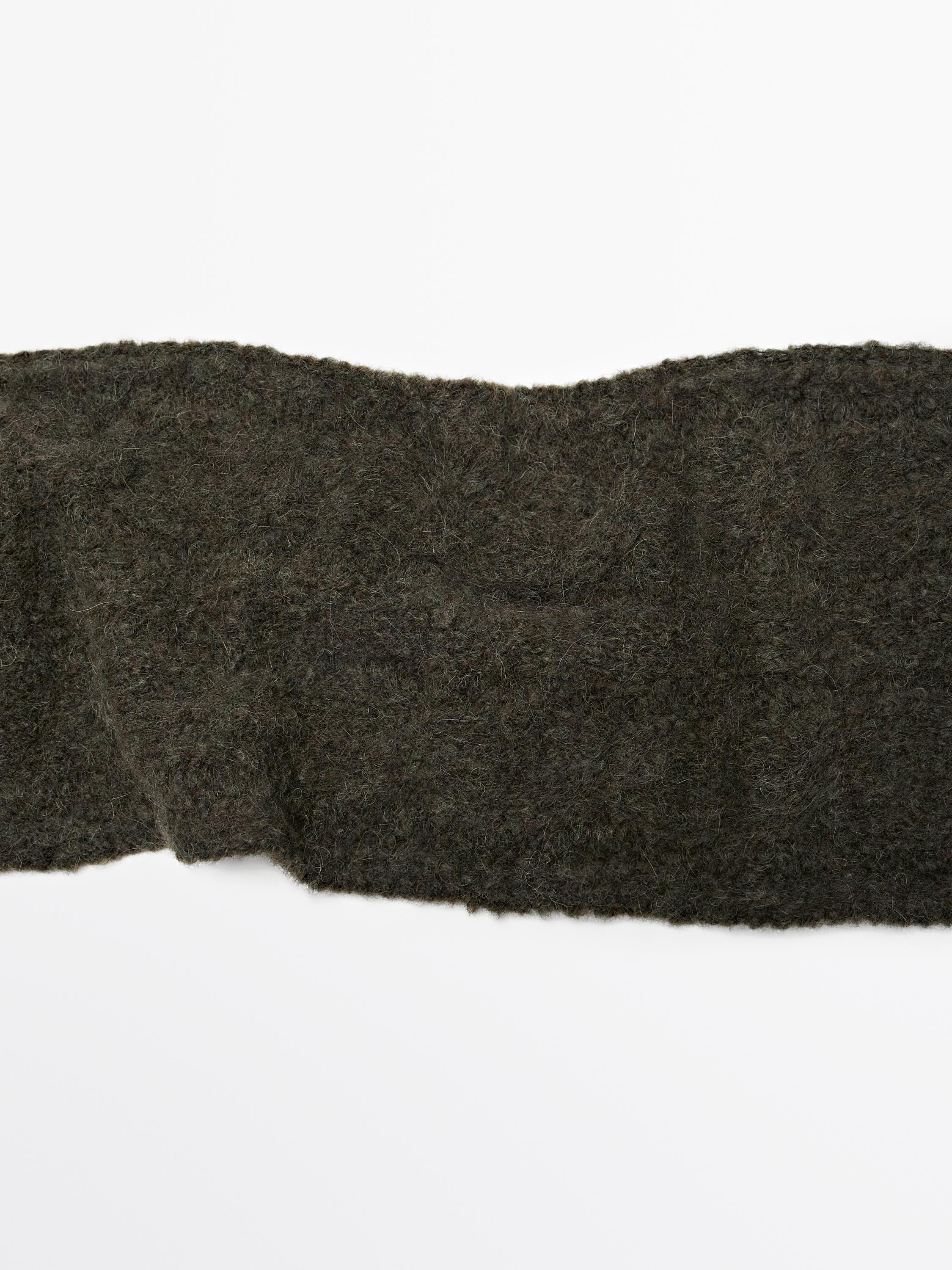 Cable-knit alpaca blend scarf